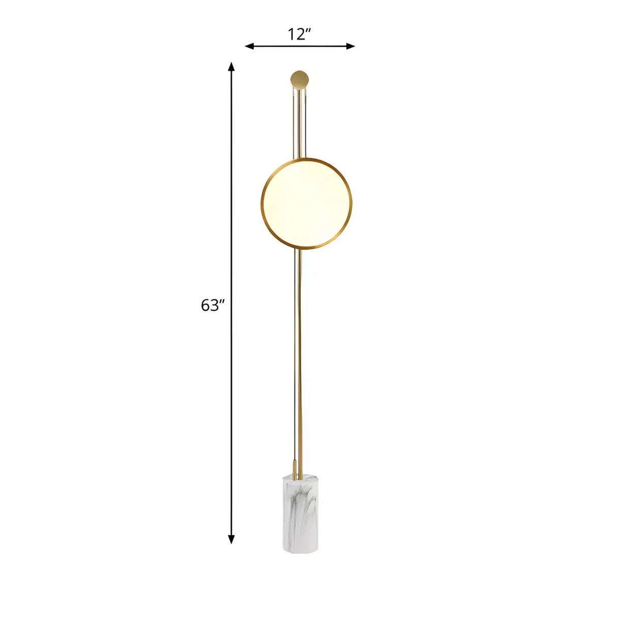 Modernist Round Metallic Living Room LED Floor Lamp 