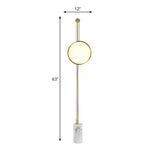 Modernist Round Metallic Living Room LED Floor Lamp #size