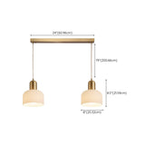 Modish 3-Light Ribbed Glass Dome Island Pendant Light #size