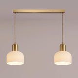 Modish 3-Light Ribbed Glass Dome Island Pendant Light Image - 2