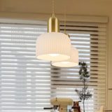 Modish 3-Light Ribbed Glass Dome Island Pendant Light Image - 4