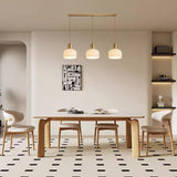 Modish 3-Light Ribbed Glass Dome Island Pendant Light Image - 5
