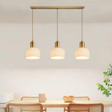 Modish 3-Light Ribbed Glass Dome Island Pendant Light Image - 6