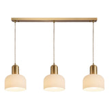 Modish 3-Light Ribbed Glass Dome Island Pendant Light Image - 7