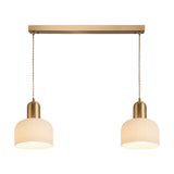 Modish 3-Light Ribbed Glass Dome Island Pendant Light Image - 8