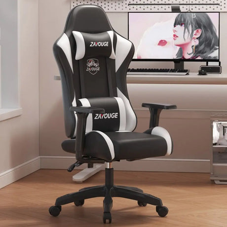 Modish Adjustable Black Ergonomic Leather Office Chair Image - 1