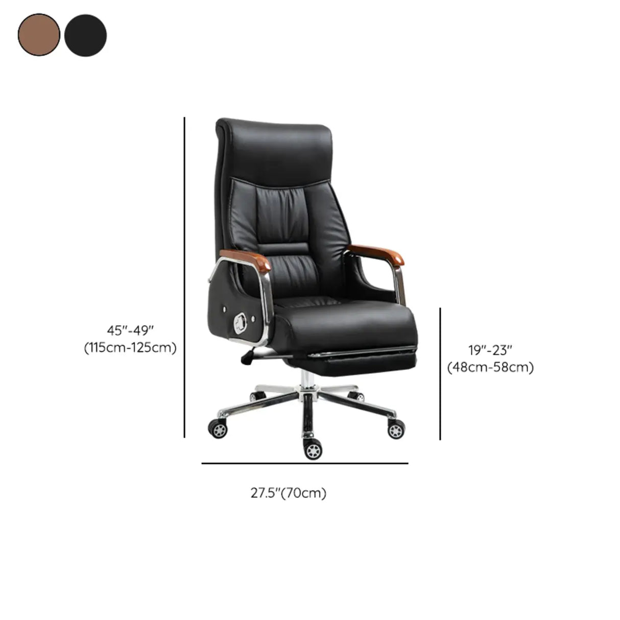 Modish Adjustable Executive Ergonomic Leather Office Chair Image - 10