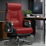 Modish Adjustable Executive Ergonomic Leather Office Chair Image - 6