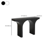 Modish Arch Base White Wood Rectangle Foyer Console Table Image - 10