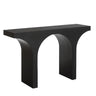 Modish Arch Base White Wood Rectangle Foyer Console Table Image - 2