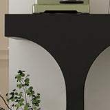 Modish Arch Base White Wood Rectangle Foyer Console Table Image - 7