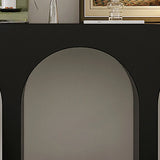 Modish Arch Base White Wood Rectangle Foyer Console Table Image - 8