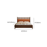 Modish Ash Wood Brown King Platform Bed with Headboard Image - 11