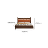 Modish Ash Wood Brown King Platform Bed with Headboard Image - 14