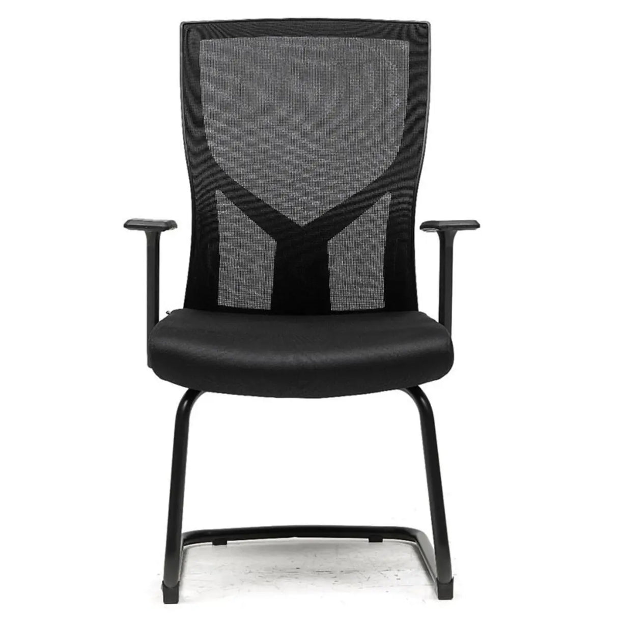 Modish Black Adjustable Fixed Arms Ergonomic Office Chair Image - 14