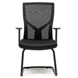 Modish Black Adjustable Fixed Arms Ergonomic Office Chair Image - 14