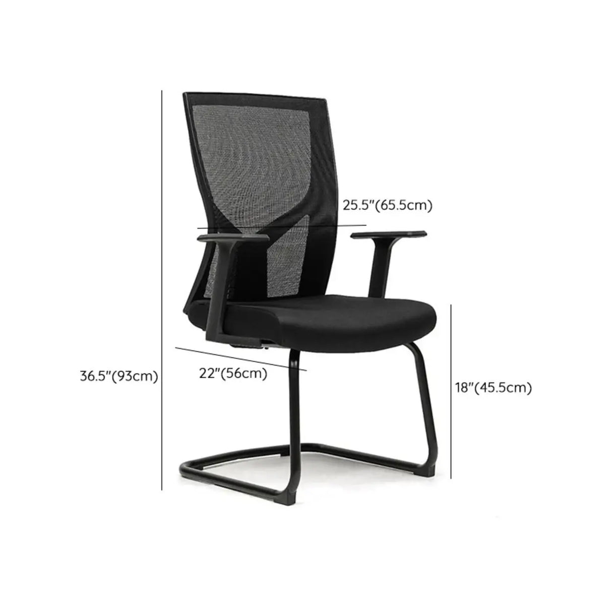 Modish Black Adjustable Fixed Arms Ergonomic Office Chair 