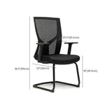 Modish Black Adjustable Fixed Arms Ergonomic Office Chair #size