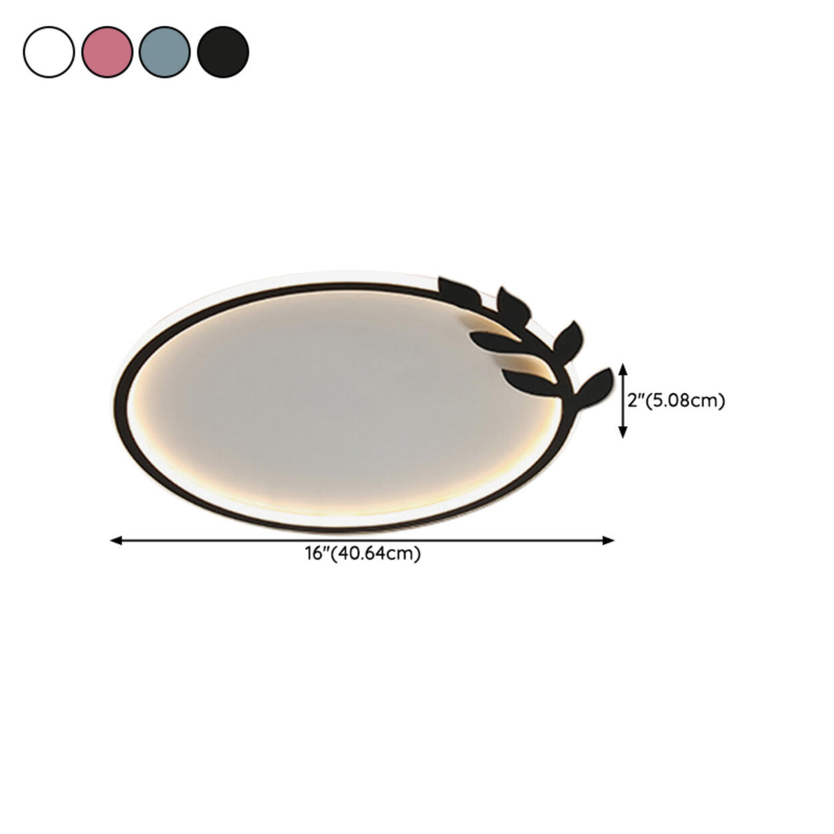 Modish Black Circle Leaf Silica Gel Flush Mount Light 
