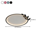 Modish Black Circle Leaf Silica Gel Flush Mount Light Image - 16