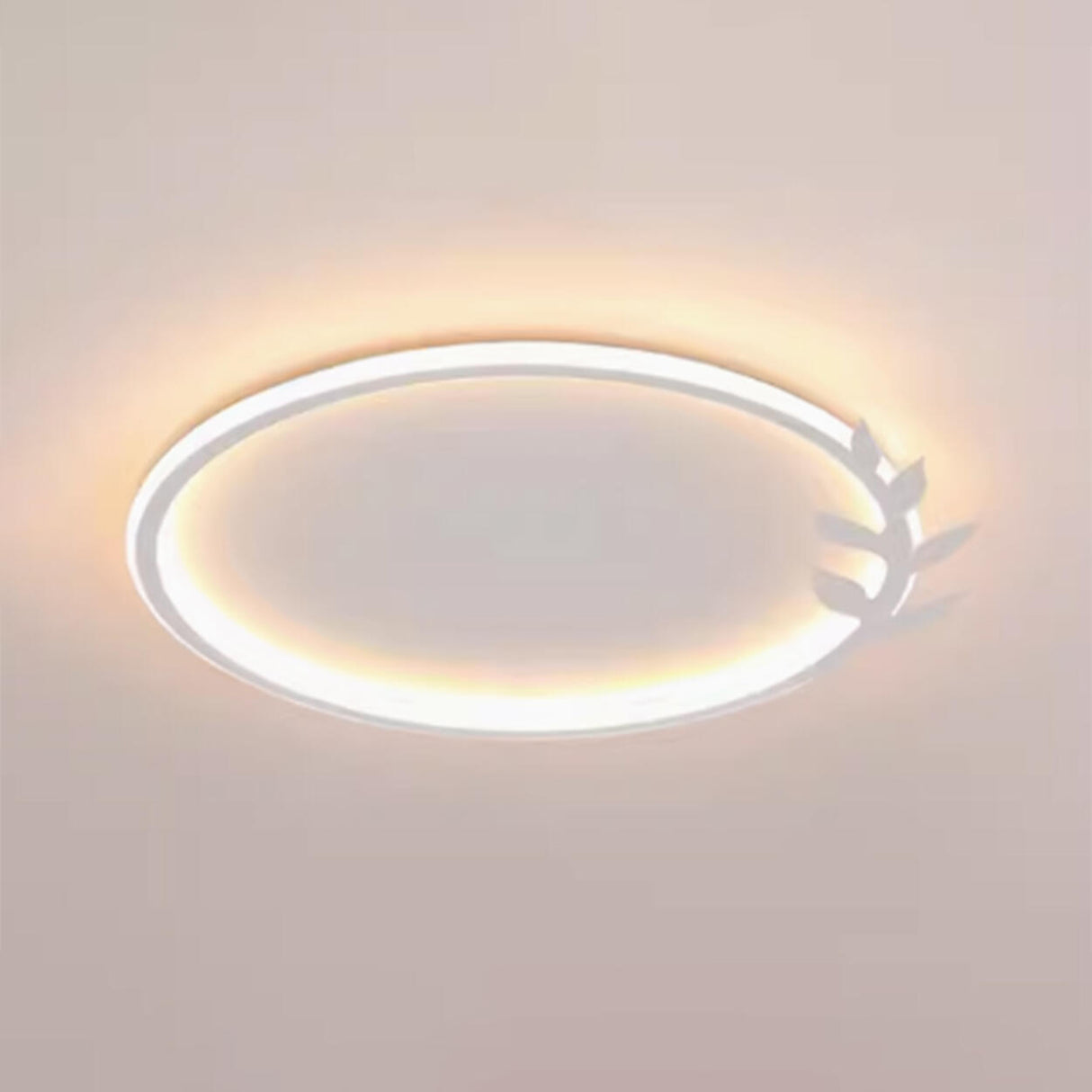 Modish Black Circle Leaf Silica Gel Flush Mount Light Image - 2