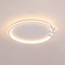 Modish Black Circle Leaf Silica Gel Flush Mount Light Image - 2
