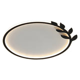 Modish Black Circle Leaf Silica Gel Flush Mount Light Image - 6