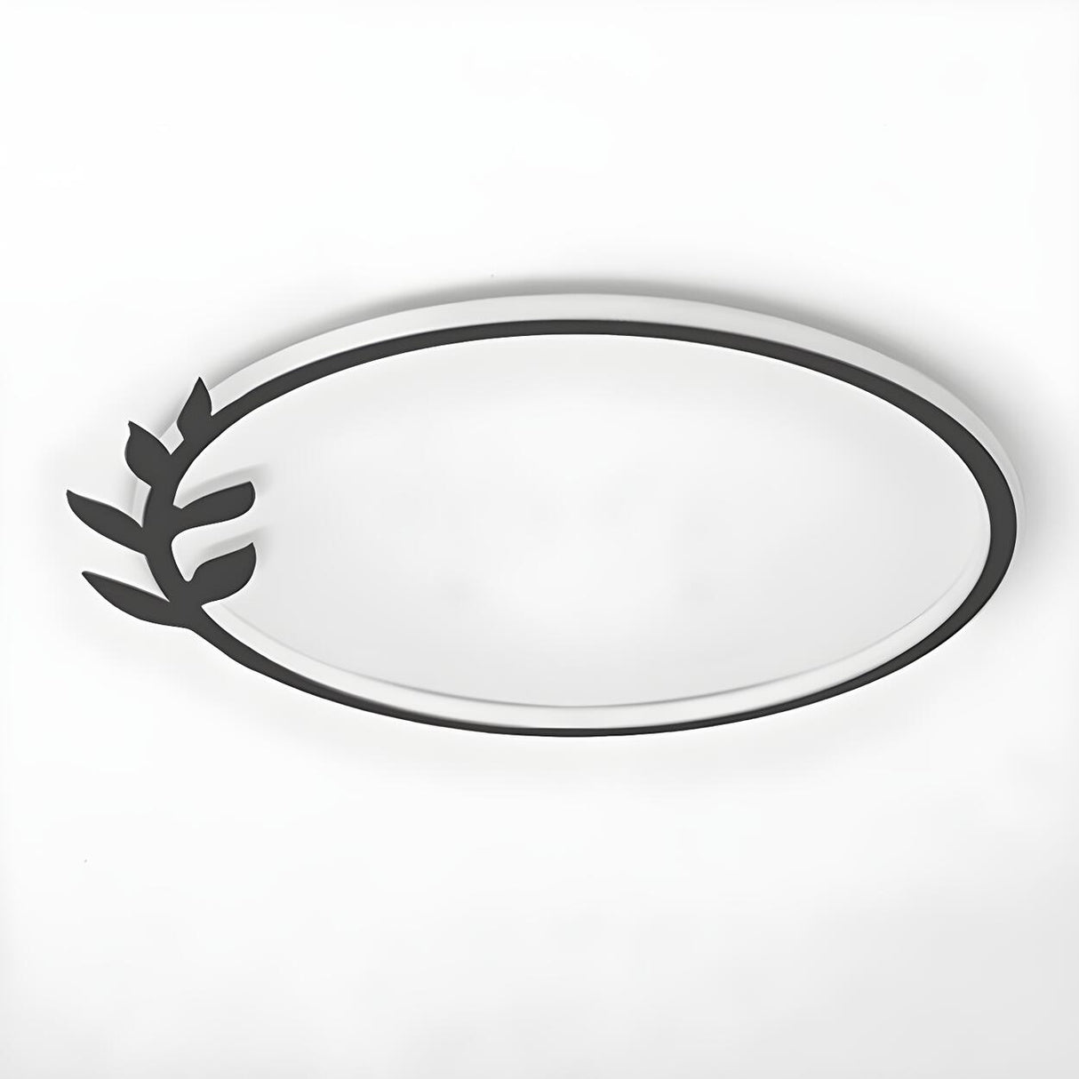 Modish Black Circle Leaf Silica Gel Flush Mount Light Image - 7
