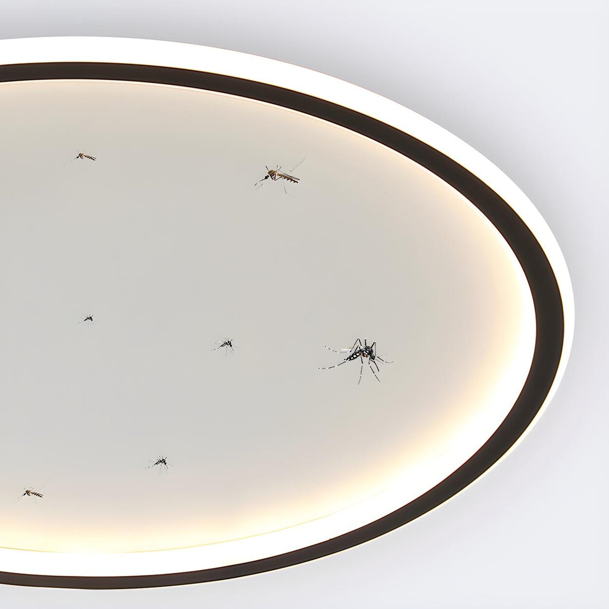 Modish Black Circle Leaf Silica Gel Flush Mount Light Image - 9