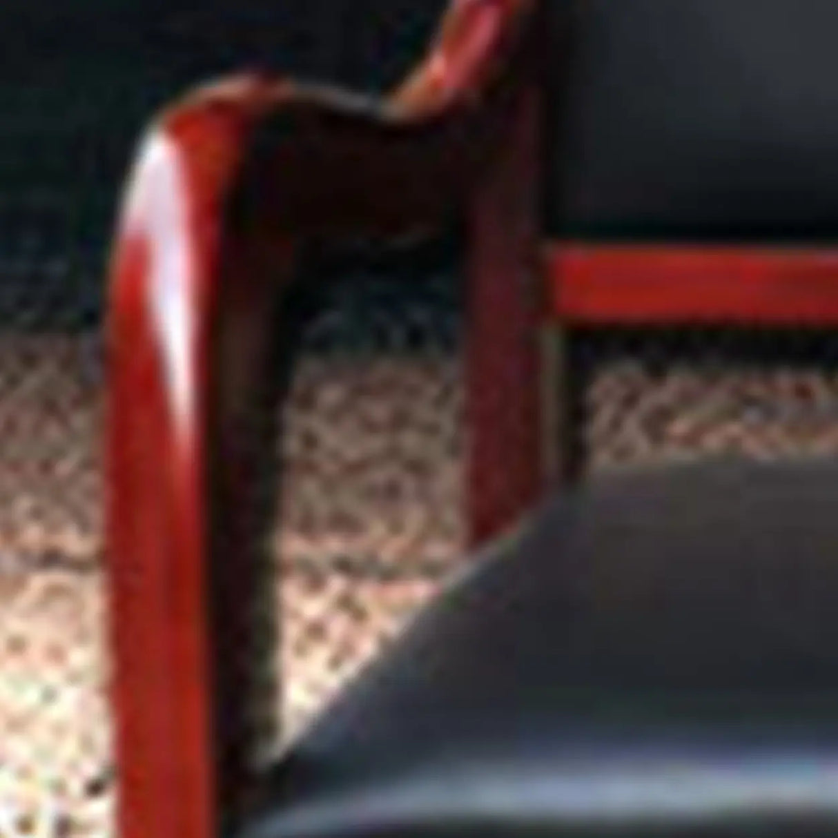 Modish Black Leather Wooden Ergonomic Office Chair Image - 13