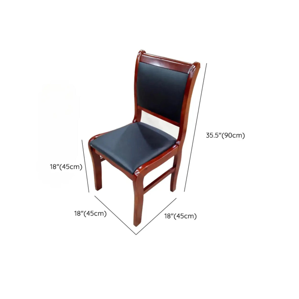 Modish Black Leather Wooden Ergonomic Office Chair 