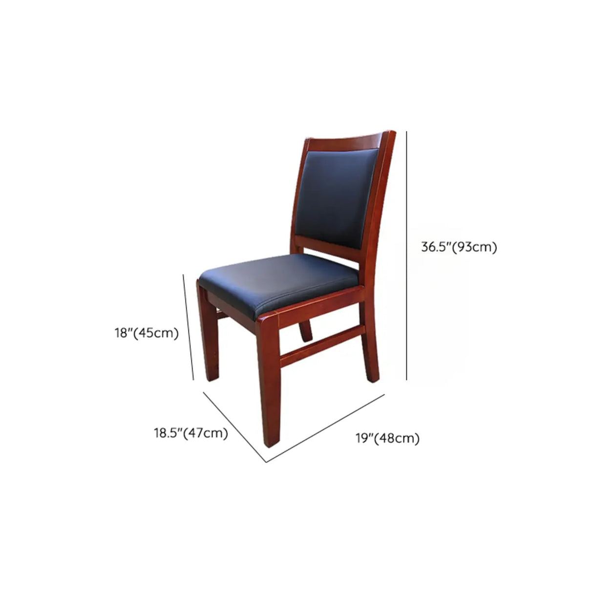 Modish Black Leather Wooden Ergonomic Office Chair Image - 18