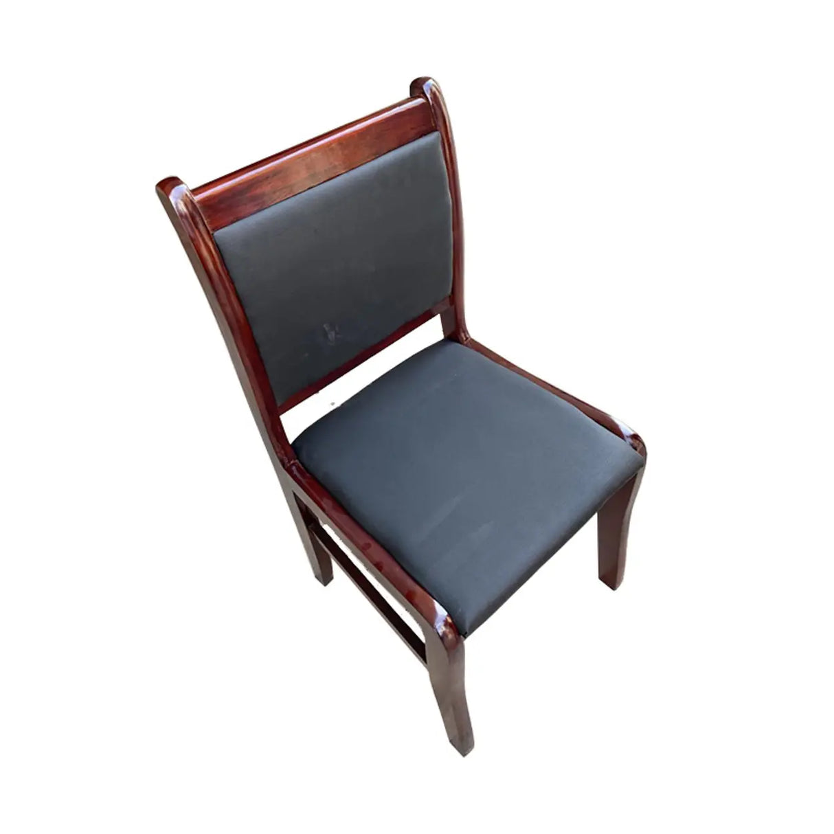 Modish Black Leather Wooden Ergonomic Office Chair Image - 5
