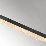 Modish Black Linear Crystal Island Hanging Light Image - 10