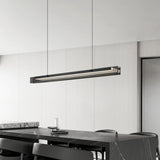 Modish Black Linear LED Kitchen Island Hanging Light Image - 10