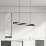 Modish Black Linear LED Kitchen Island Hanging Light Image - 11