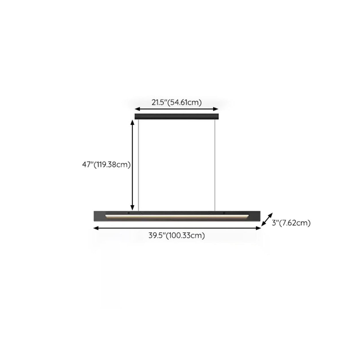 Modish Black Linear LED Kitchen Island Hanging Light 