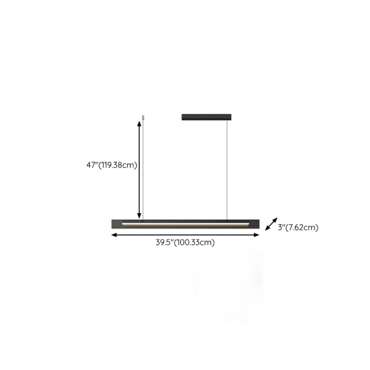 Modish Black Linear LED Kitchen Island Hanging Light Image - 14