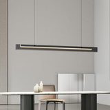 Modish Black Linear LED Kitchen Island Hanging Light Image - 3