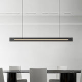 Modish Black Linear LED Kitchen Island Hanging Light Image - 4