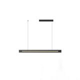 Modish Black Linear LED Kitchen Island Hanging Light Image - 5