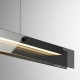 Modish Black Linear LED Kitchen Island Hanging Light Image - 7
