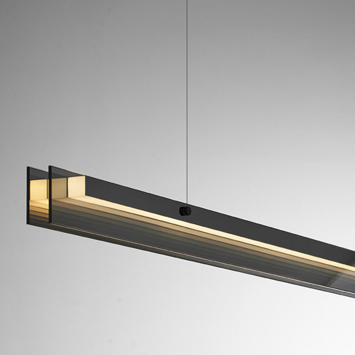 Modish Black Linear LED Kitchen Island Hanging Light Image - 8