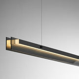 Modish Black Linear LED Kitchen Island Hanging Light Image - 8