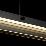 Modish Black Linear LED Kitchen Island Hanging Light Image - 9