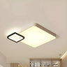 Modish Black-White Square Flush Mount Ceiling Light Image - 1