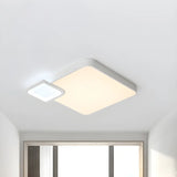 Modish Black-White Square Flush Mount Ceiling Light Image - 4