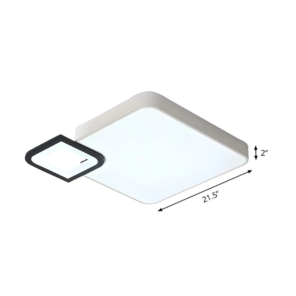 Modish Black-White Square Flush Mount Ceiling Light 