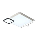 Modish Black-White Square Flush Mount Ceiling Light #size