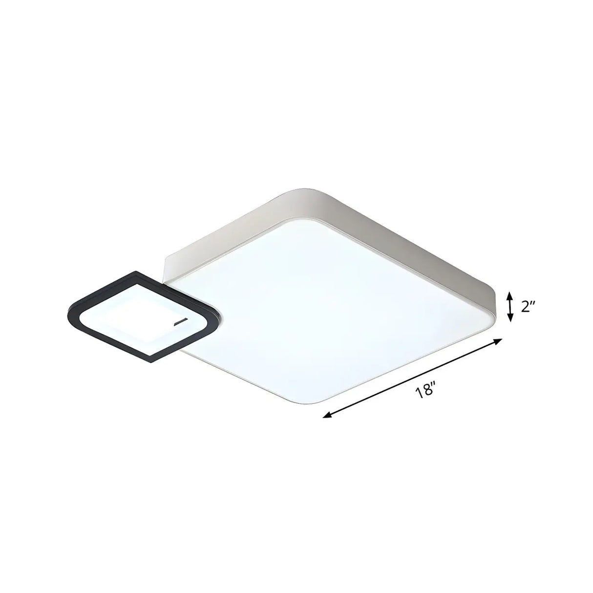 Modish Black-White Square Flush Mount Ceiling Light Image - 7